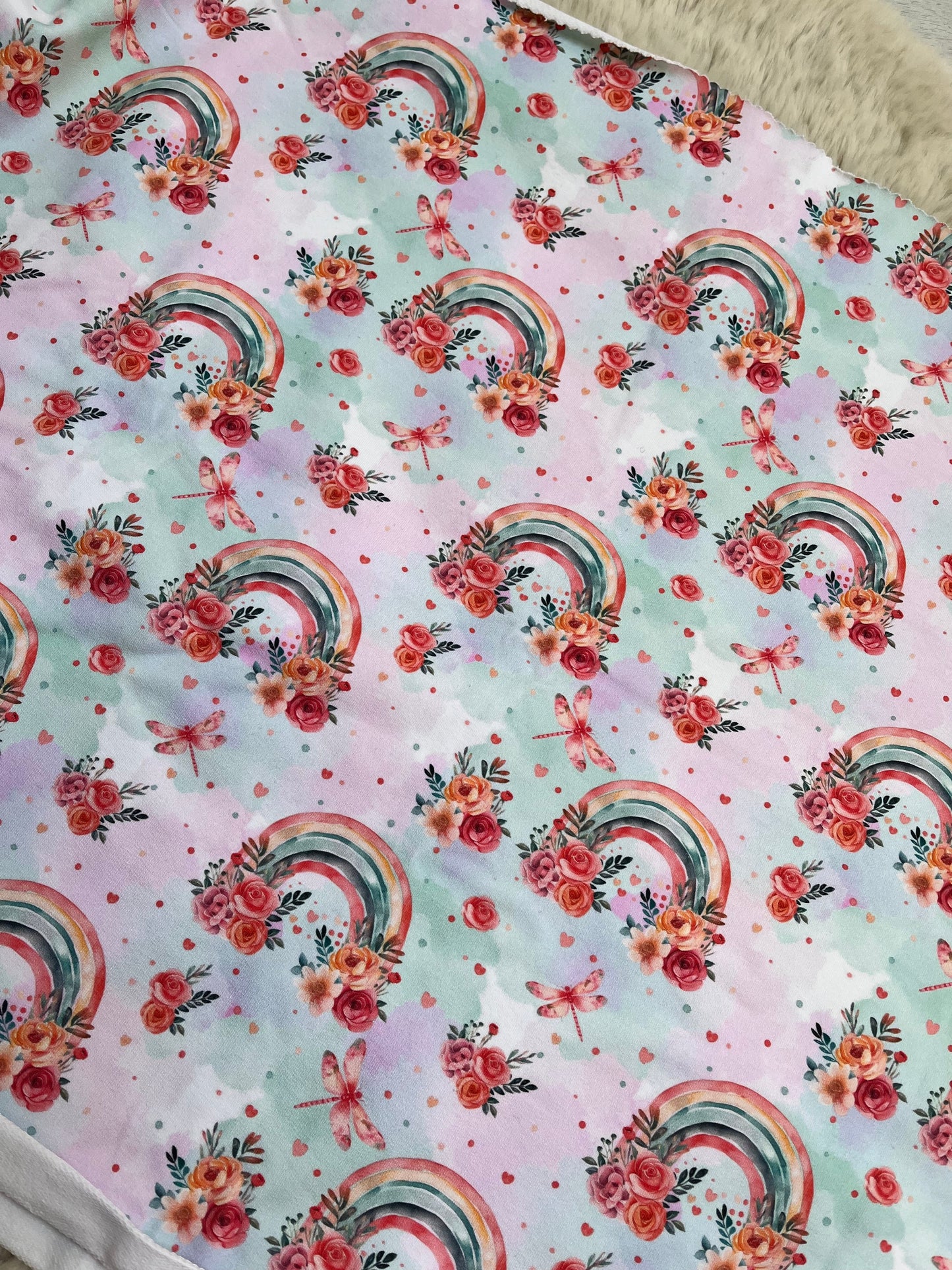 Reststück Regenbögen French Terry ca.49cm