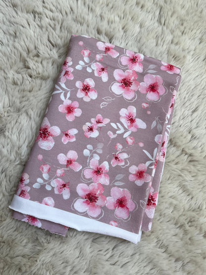 Reststück Sakura Blumen French Terry ca. 50cm