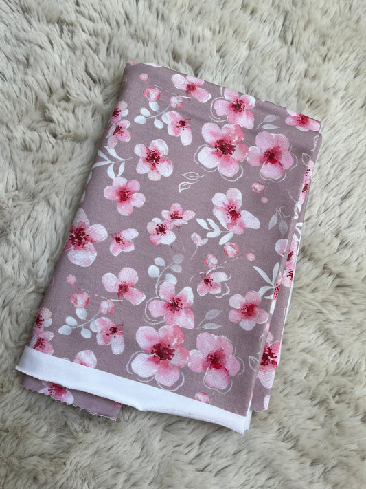 Reststück Sakura Blumen French Terry ca. 50cm