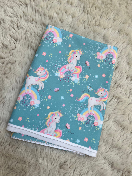 Reststück Einhorn türkis Softshell ca.48cm