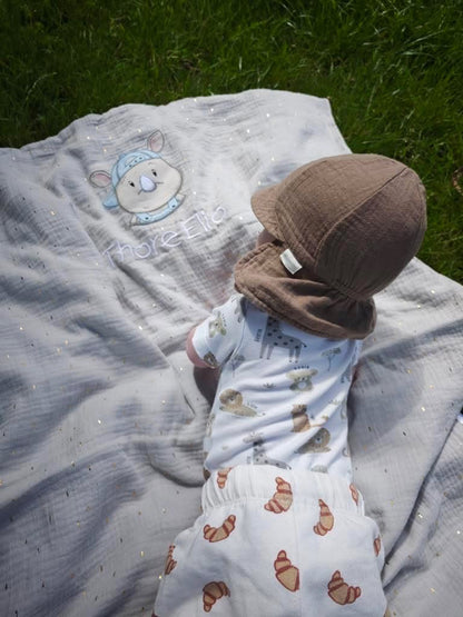 Baby Musselindecke mit Stickerei