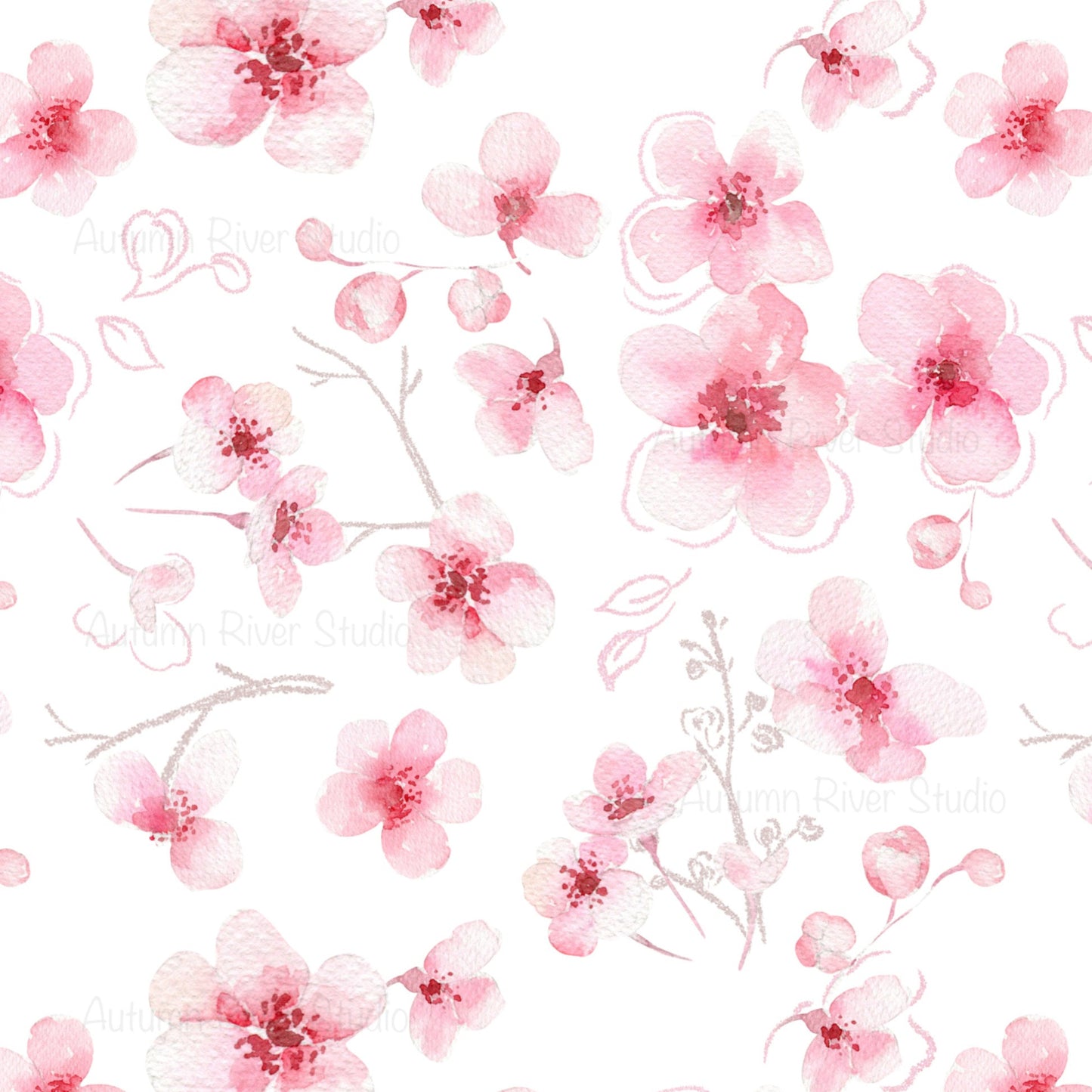 [056] VORBESTELLUNG Eigenproduktion Kirschblüten weiß 0,5m