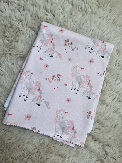 Reststück Einhörner Sakura hell Jersey ca. 49cm