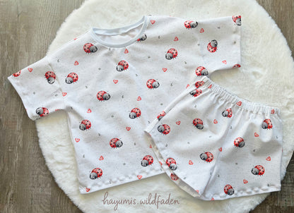Oversize Shirt + Shorts „Marienkäfer“ Gr. 122