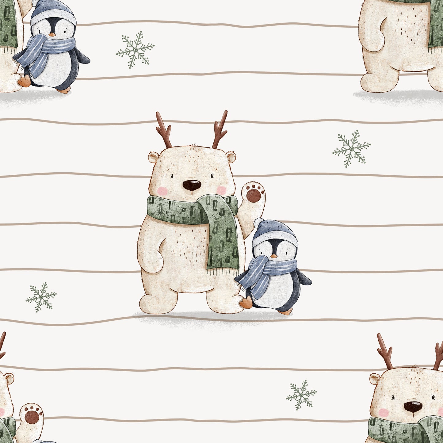 [114] VORBESTELLUNG Eigenproduktion Eisbär & Pinguin gestreift