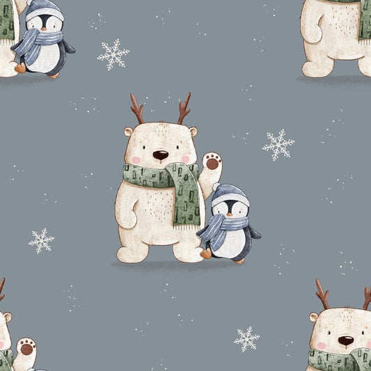 [113] VORBESTELLUNG Eigenproduktion Eisbär & Pinguin blau